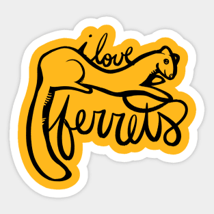 I Love ferrets Sticker